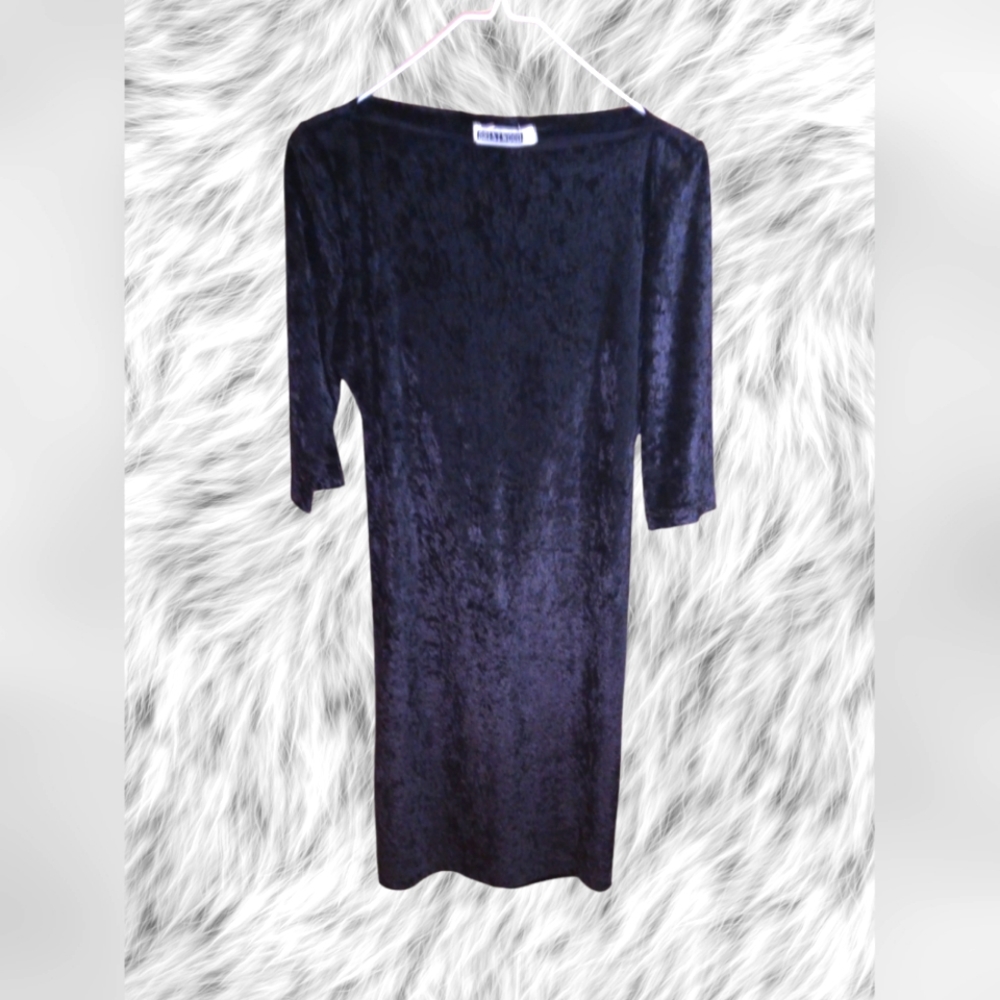 Vintage 90s Black Velvet Bodycon Dress
